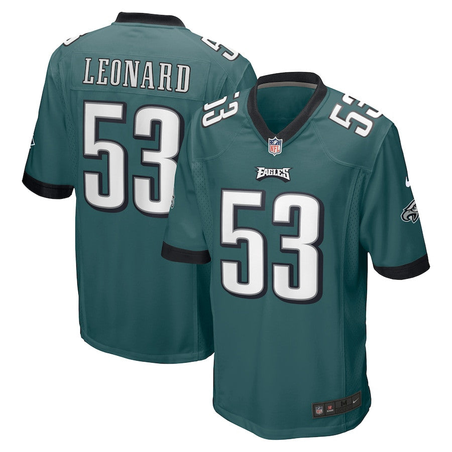 Shaquille Leonard 53 Philadelphia Eagles Game Jersey – Midnight Green JS5534