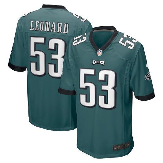 Shaquille Leonard 53 Philadelphia Eagles Game Jersey – Midnight Green JS5534