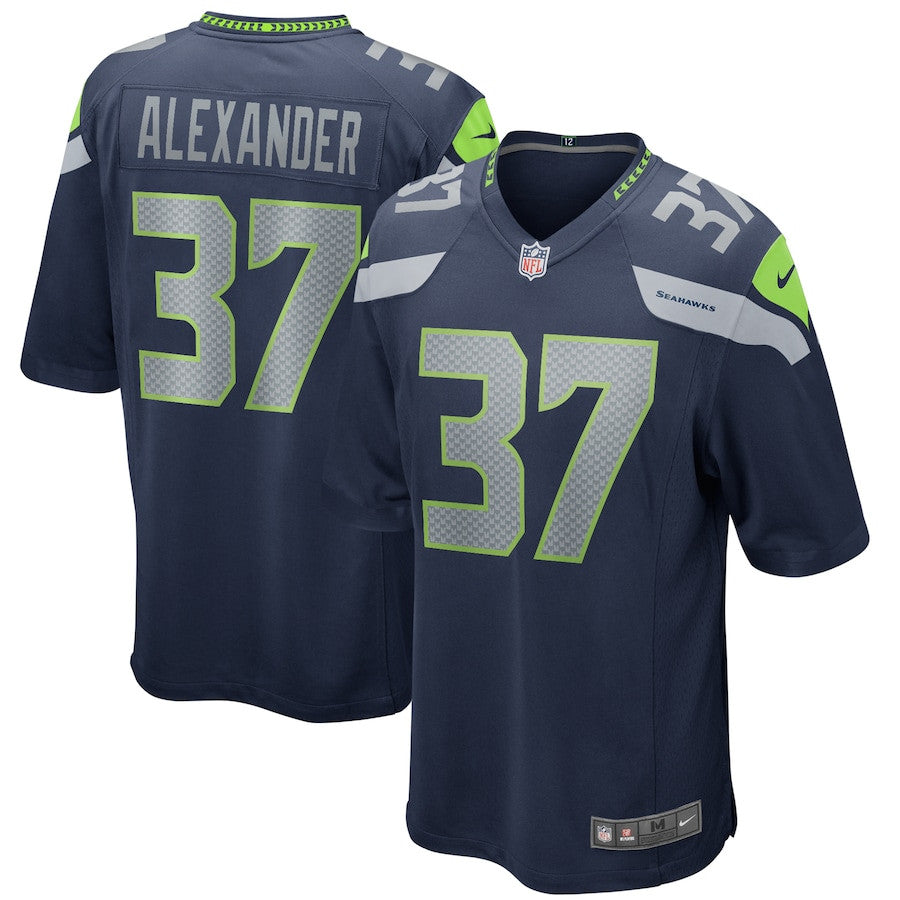 Shaun Alexander 37 Seattle Seahawks Game Retired Jersey – College Navy JS5182