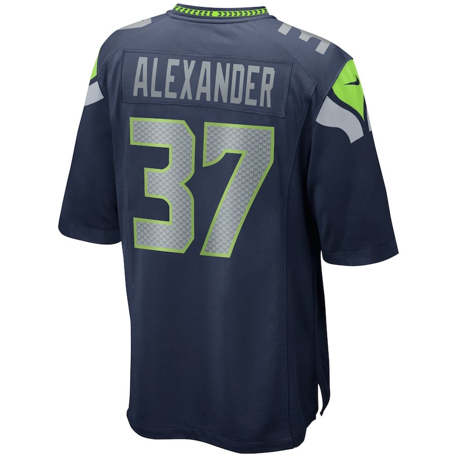 Shaun Alexander 37 Seattle Seahawks Game Retired Jersey – College Navy JS5182