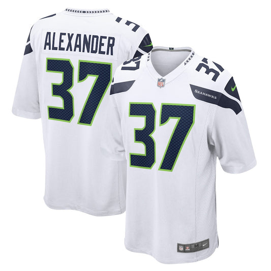 Shaun Alexander 37 Seattle Seahawks Retired Game Jersey – White JS6218