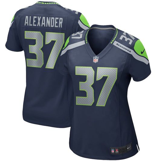 Shaun Alexander 37 Seattle Seahawks Game Retired Jersey – College Navy JS2827