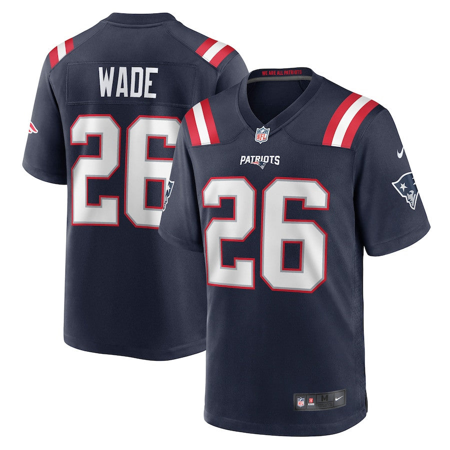 Shaun Wade 26 New England Patriots Game Jersey – Navy JS9375