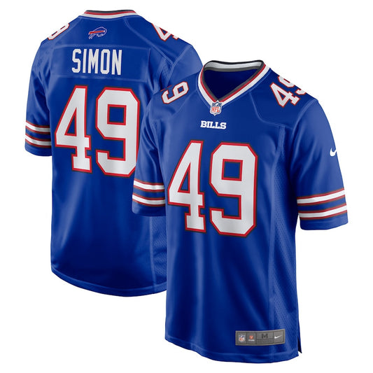 Shayne Simon 49 Buffalo Bills Game Jersey – Royal JS4196