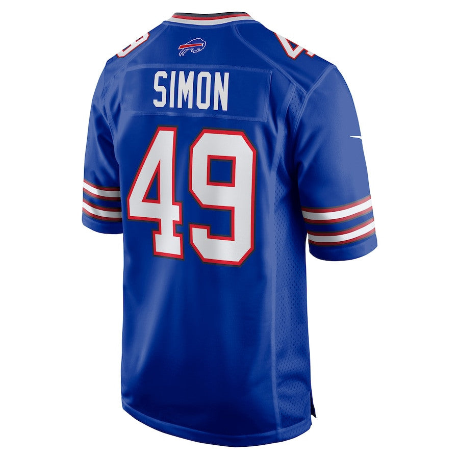 Shayne Simon 49 Buffalo Bills Game Jersey – Royal JS4196