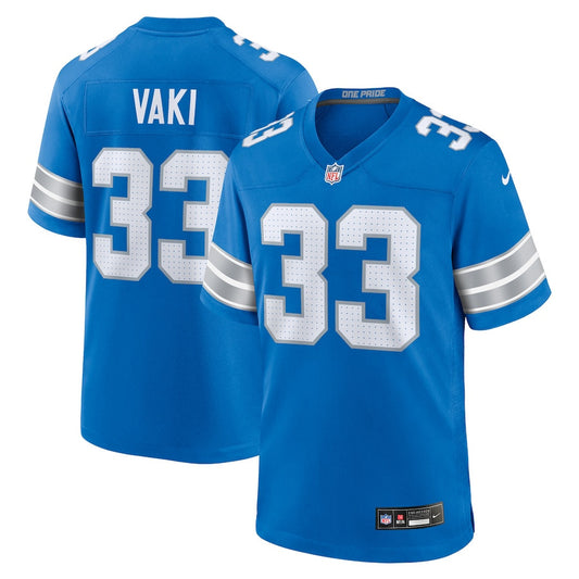 Sione Vaki 33 Detroit Lions Team Game Jersey – Blue JS1800
