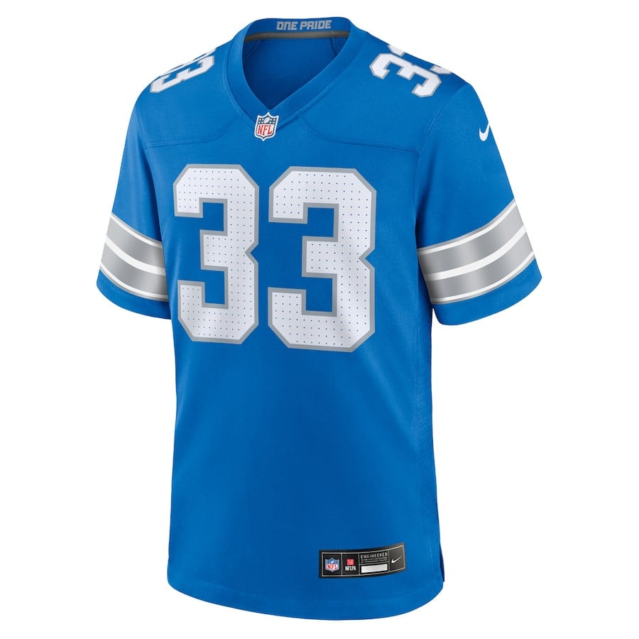 Sione Vaki 33 Detroit Lions Team Game Jersey – Blue JS1800