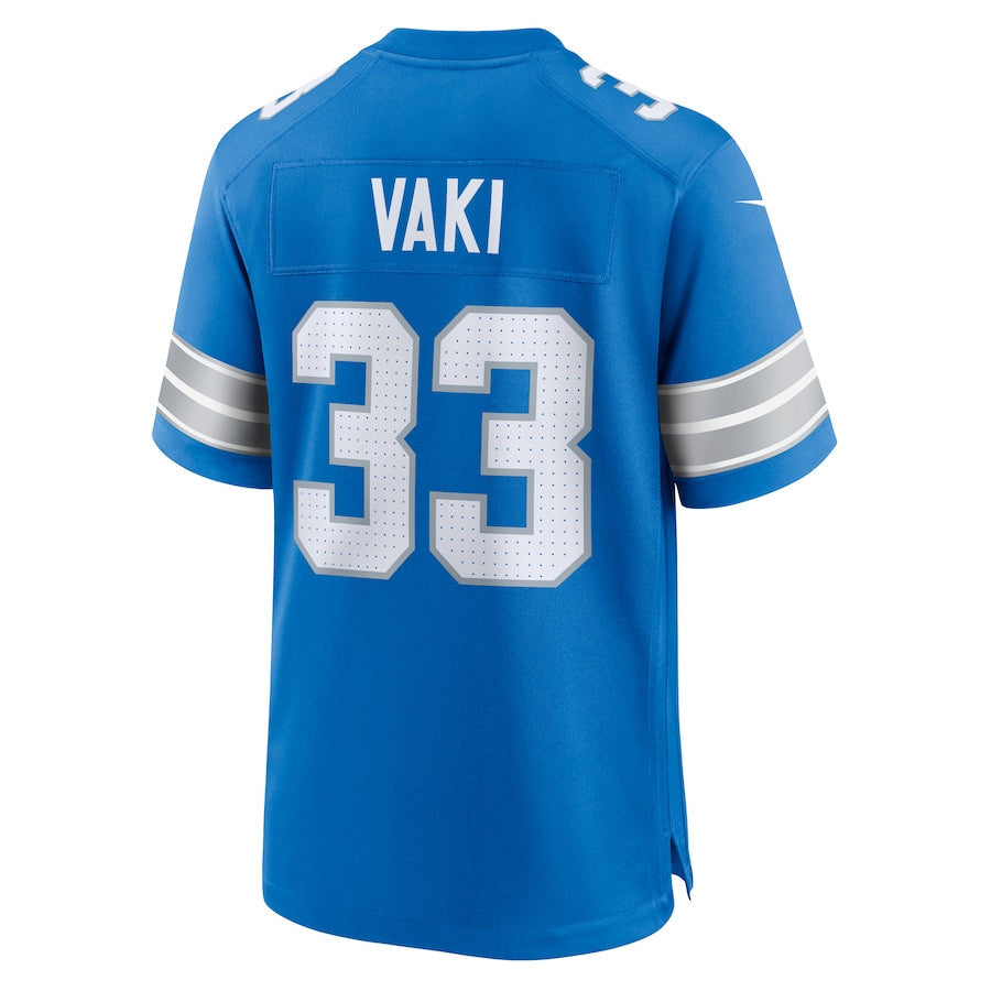 Sione Vaki 33 Detroit Lions Team Game Jersey – Blue JS1800