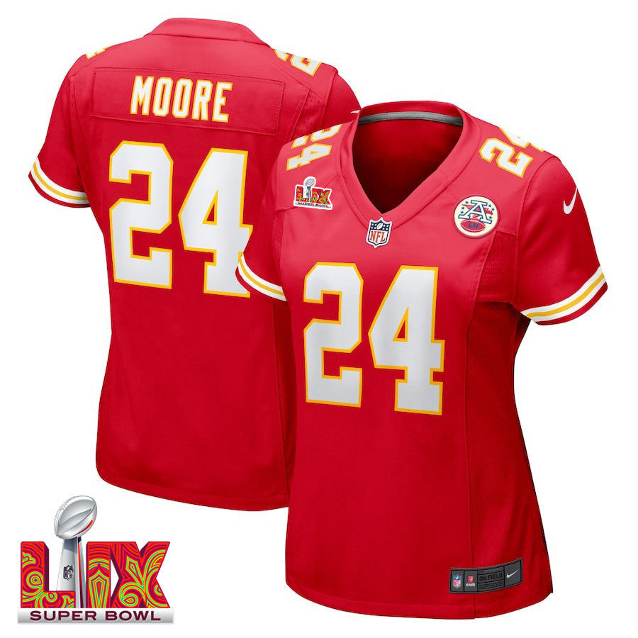 Skyy Moore #24 Kansas City Chiefs Super Bowl LIX Jersey – Red JS8472