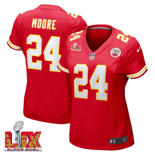 Skyy Moore #24 Kansas City Chiefs Super Bowl LIX Jersey – Red JS8472
