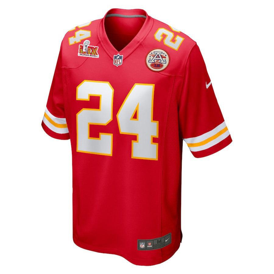 Skyy Moore #24 Kansas City Chiefs Super Bowl LIX Jersey – Red JS4038
