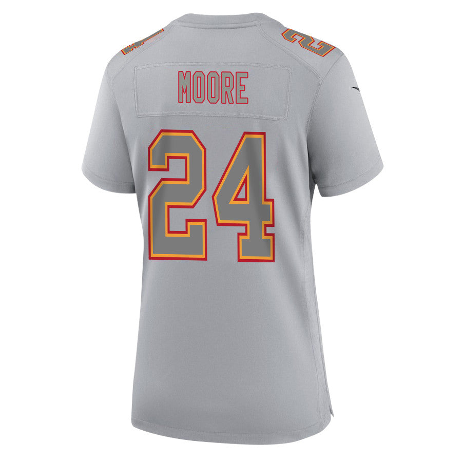 Skyy Moore 24 Kansas City Chiefs Super Bowl LVIII Champions 4X Atmosphere Fashion Game Jersey – Gray JS4793