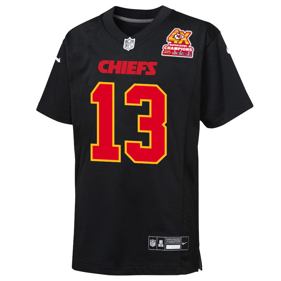 Skyy Moore 24 Kansas City Chiefs Super Bowl LVIII Champions 4X Fashion Game Jersey – Carbon Black JS9647