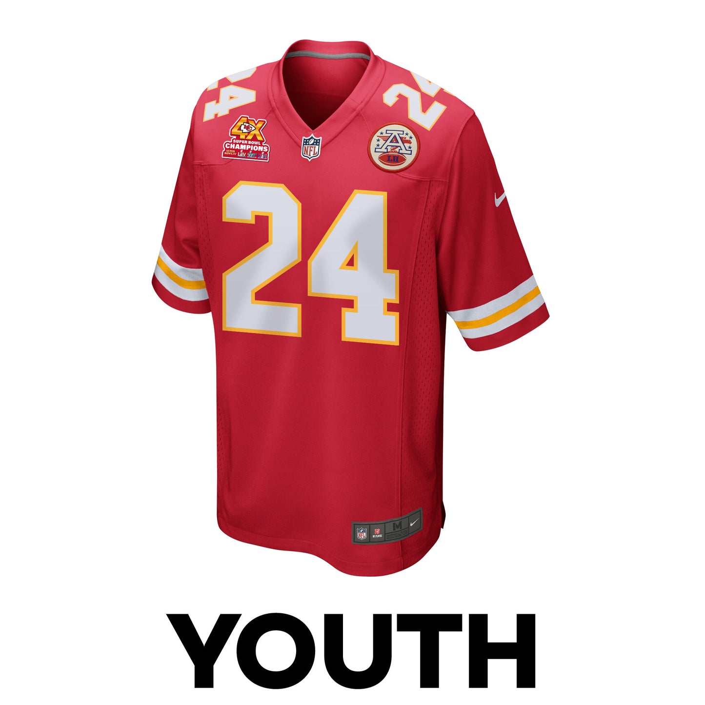 Skyy Moore 24 Kansas City Chiefs Super Bowl LVIII Champions 4X Game Jersey – Red JS5990