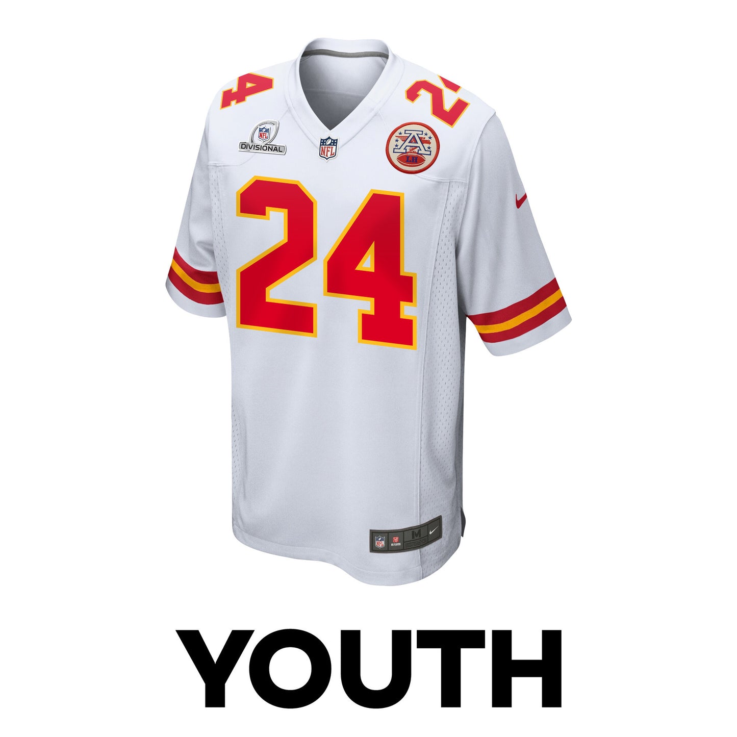 Skyy Moore 24 Kansas City Chiefs Super Bowl LVIII Patch Game Jersey – White JS8181