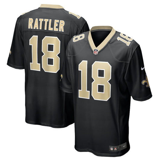 Spencer Rattler 18 New Orleans Saints Game Jersey – Black JS4035