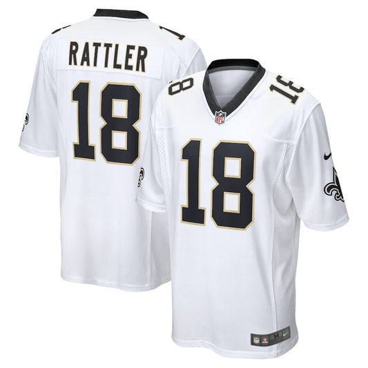 Spencer Rattler 18 New Orleans Saints Game Jersey – White JS4026