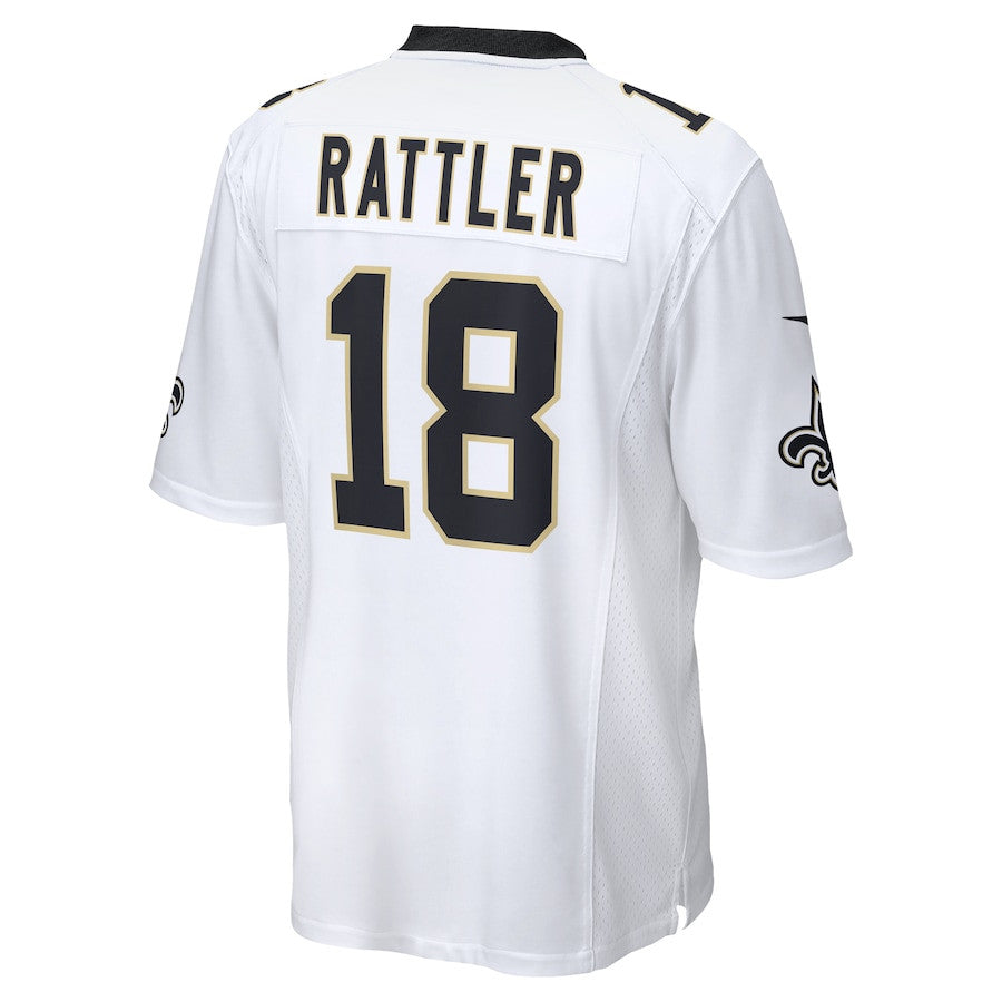Spencer Rattler 18 New Orleans Saints Game Jersey – White JS4026