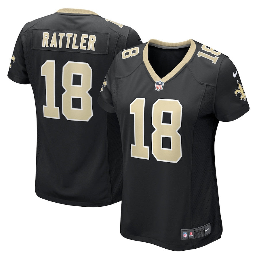 Spencer Rattler 18 New Orleans Saints Game Jersey – Black JS6744