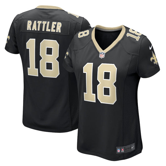Spencer Rattler 18 New Orleans Saints Game Jersey – Black JS6744