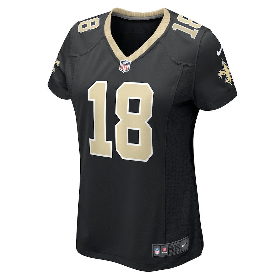 Spencer Rattler 18 New Orleans Saints Game Jersey – Black JS6744