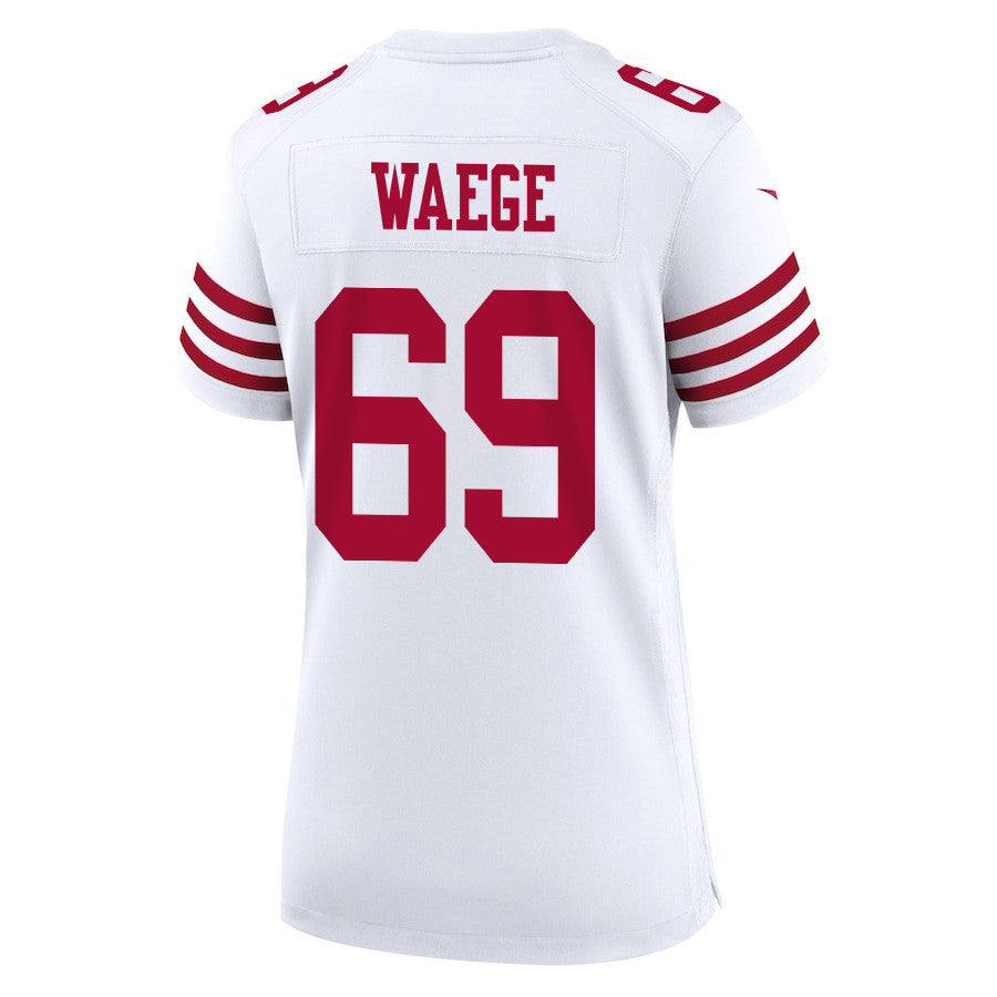 Spencer Waege 69 San Francisco 49ers Super Bowl LVIII Patch Game Jersey – White JS8043