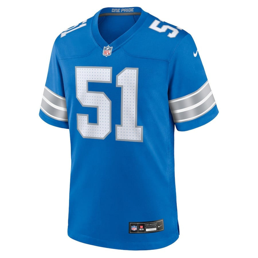 Steele Chambers 51 Detroit Lions Game Jersey – Blue JS2553