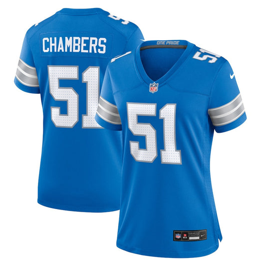 Steele Chambers 51 Detroit Lions Game Jersey – Blue JS3773