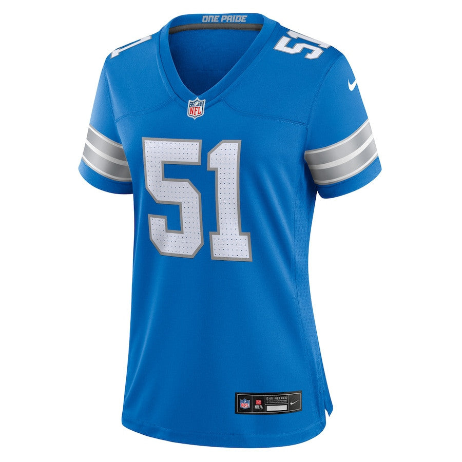 Steele Chambers 51 Detroit Lions Game Jersey – Blue JS3773