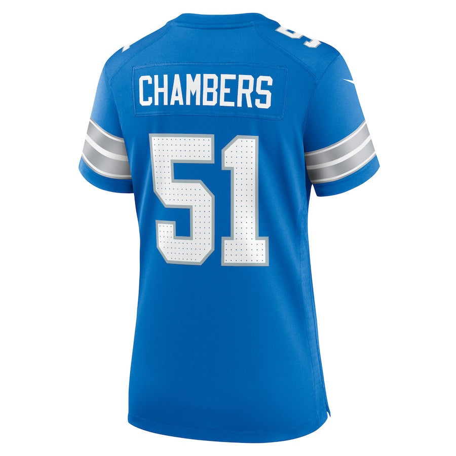 Steele Chambers 51 Detroit Lions Game Jersey – Blue JS3773