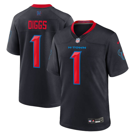 Stefon Diggs 1 Houston Texans Alternate Game Jersey – Navy JS9852