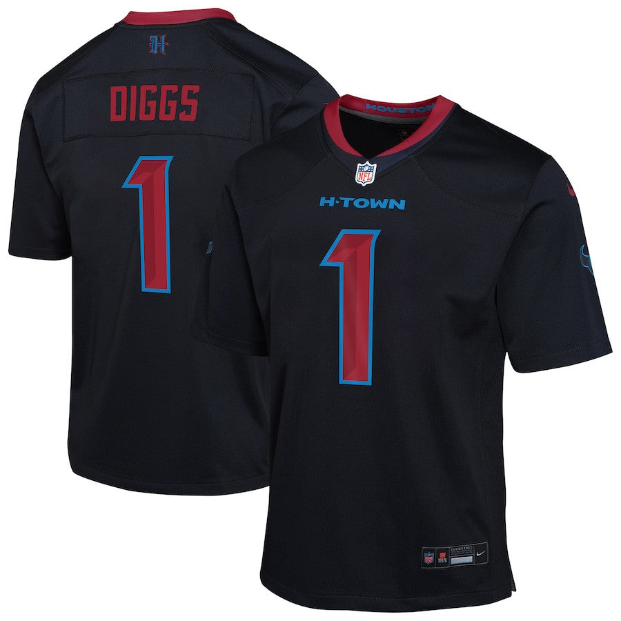 Stefon Diggs 1 Houston Texans Alternate Player Game Jersey – Navy JS6462
