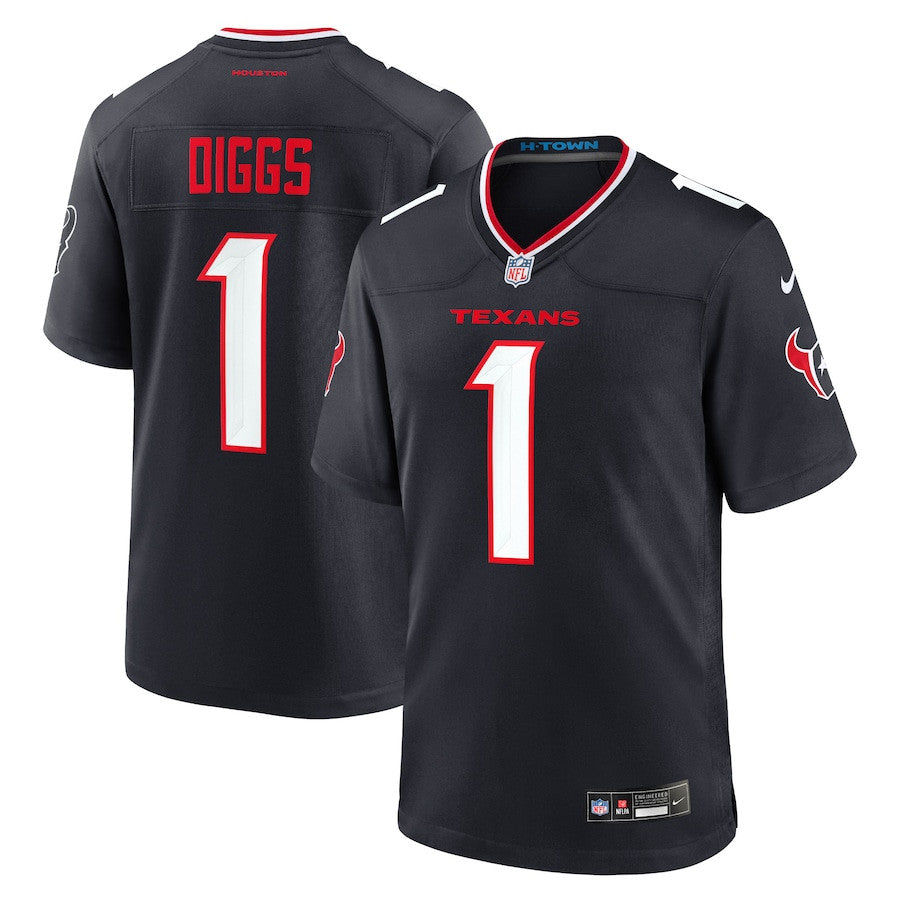 Stefon Diggs 1 Houston Texans Game Jersey – Navy JS5122