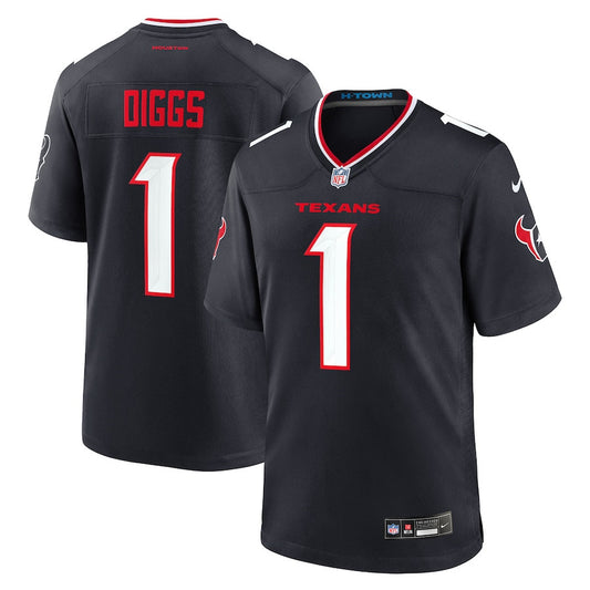 Stefon Diggs 1 Houston Texans Game Jersey – Navy JS5122