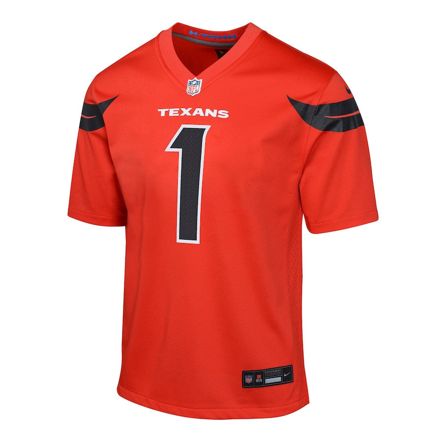 Stefon Diggs 1 Houston Texans Team Player Alternate Game Jersey – Orange JS5685