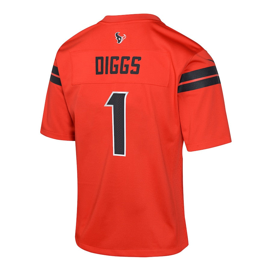 Stefon Diggs 1 Houston Texans Team Player Alternate Game Jersey – Orange JS5685