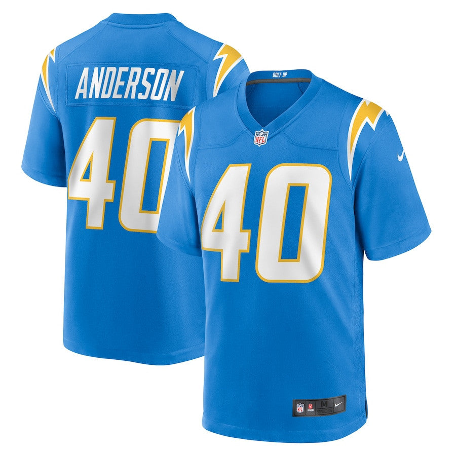 Stephen Anderson 40 Los Angeles Chargers Game Jersey – Powder Blue JS8766