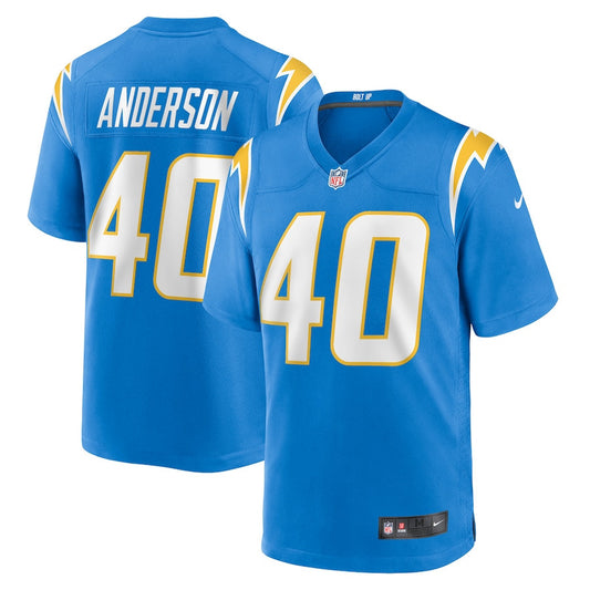 Stephen Anderson 40 Los Angeles Chargers Game Jersey – Powder Blue JS8766