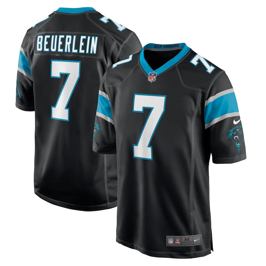 Steve Beuerlein 7 Carolina Panthers Retired Jersey – Black JS4986