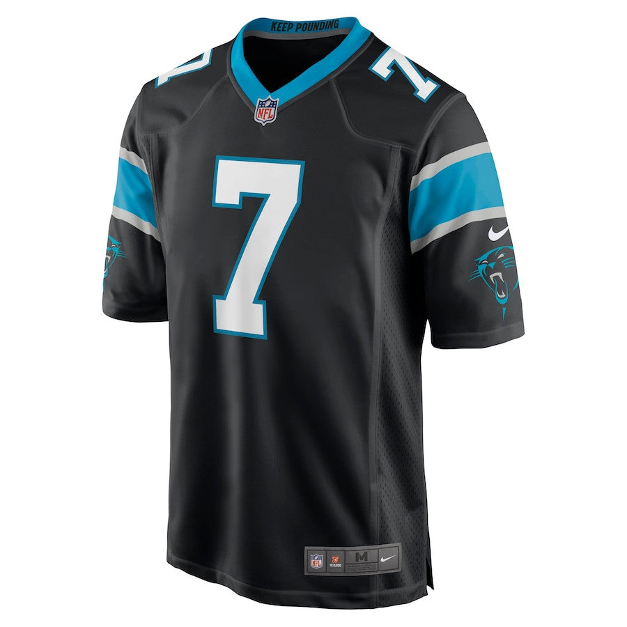 Steve Beuerlein 7 Carolina Panthers Retired Jersey – Black JS4986