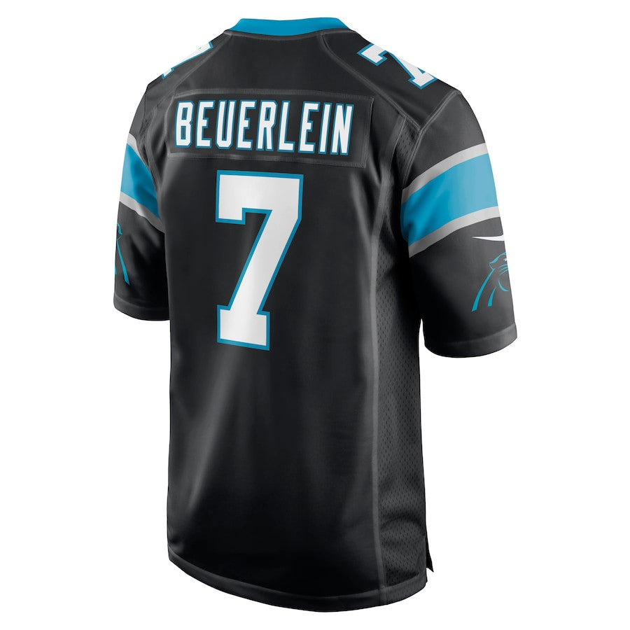 Steve Beuerlein 7 Carolina Panthers Retired Jersey – Black JS4986