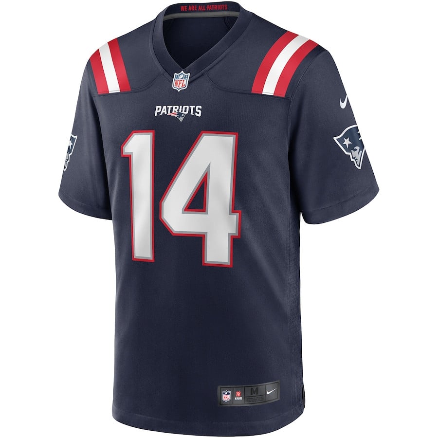 Steve Grogan 14 New England Patriots Game Retired Jersey – Navy JS2274