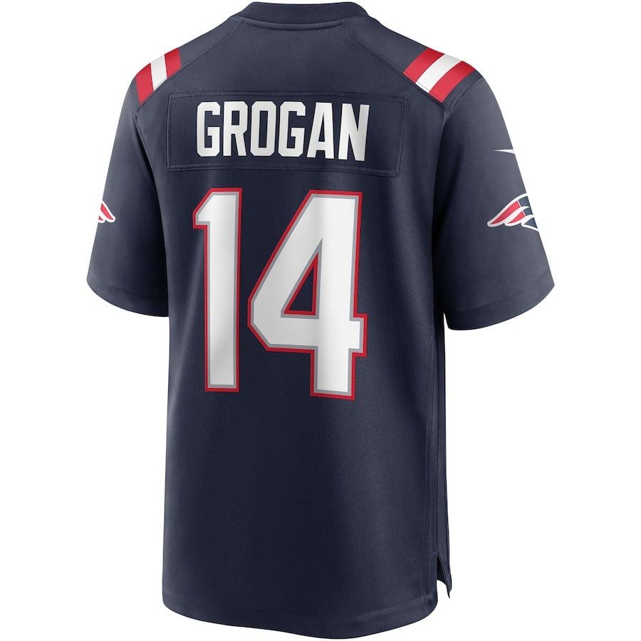Steve Grogan 14 New England Patriots Game Retired Jersey – Navy JS2274