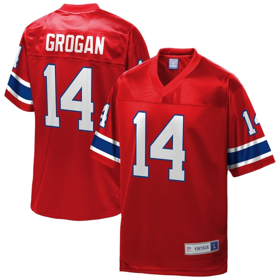 Steve Grogan 14 New England Patriots Pro Line Vintage Retired Jersey – Red JS7073