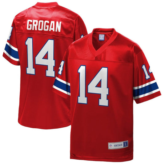 Steve Grogan 14 New England Patriots Pro Line Vintage Retired Jersey – Red JS7073