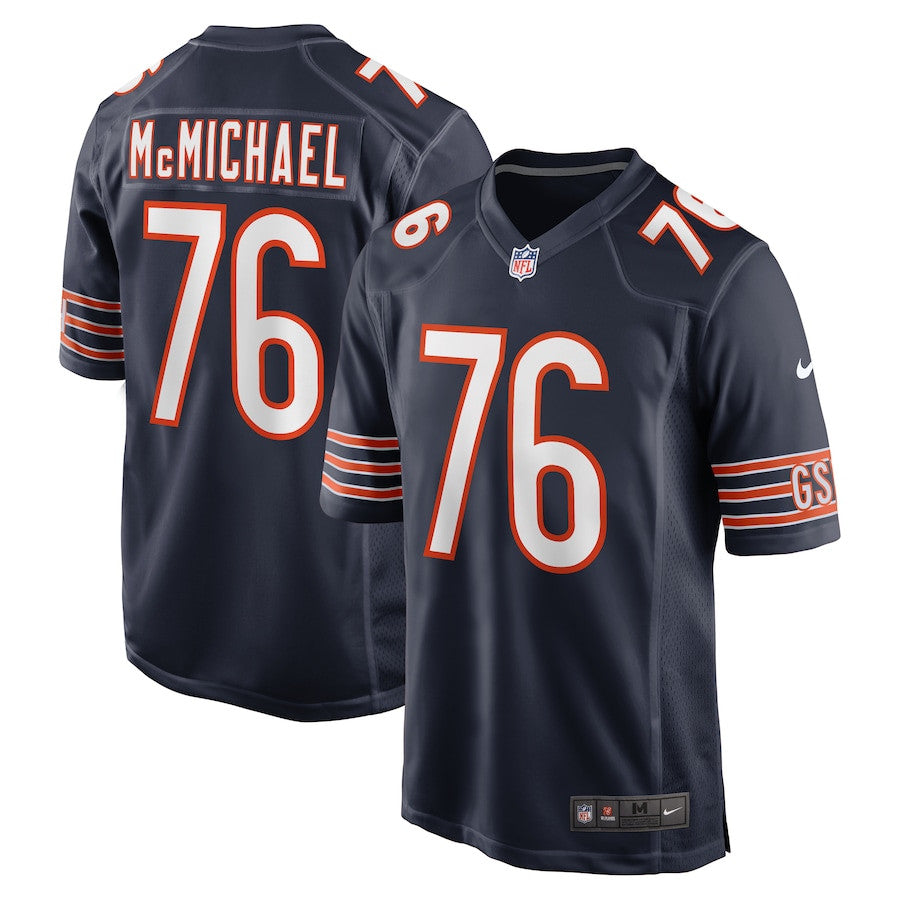 Steve McMichael 76 Chicago Bears Retired Player Game Jersey – Navy JS9010
