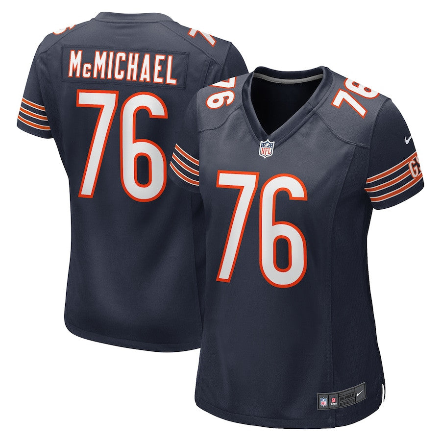 Steve McMichael 76 Chicago Bears Retired Player Game Jersey – Navy JS8626