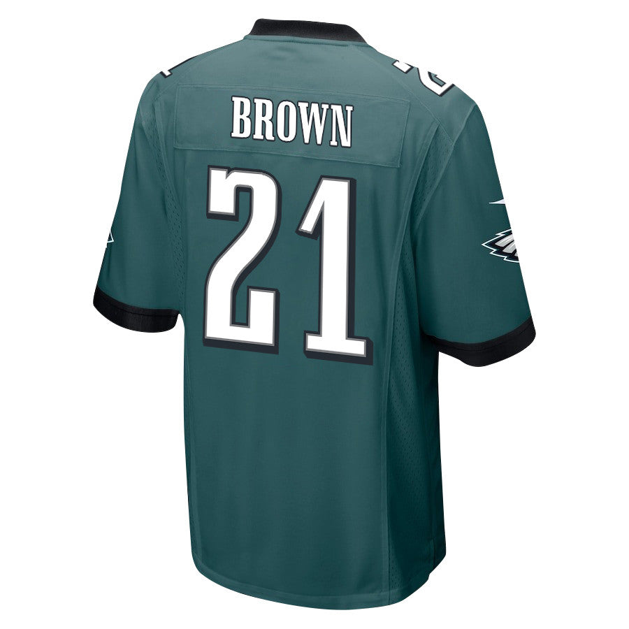 Sydney Brown 21 Philadelphia Eagles Super Bowl LIX Champions Patch Game Jersey – Midnight Green JS1491