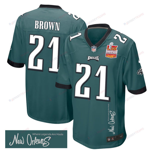 Sydney Brown 21 Philadelphia Eagles Super Bowl LIX Champions Patch 'New Orleansy –