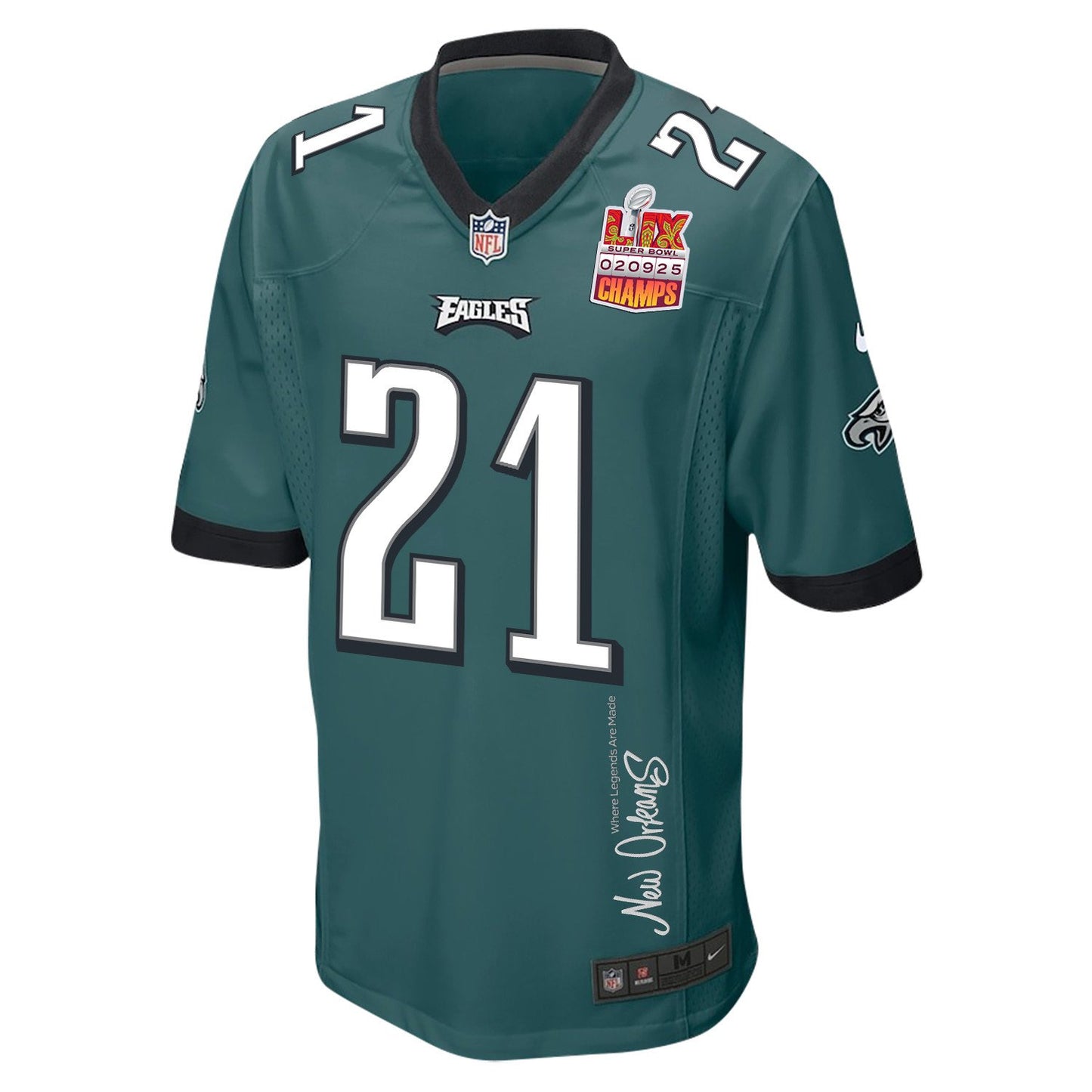 Sydney Brown 21 Philadelphia Eagles Super Bowl LIX Champions Patch 'New Orleansy –